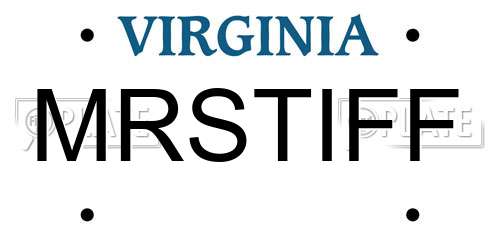 MRSTIFF Virginia License Plate