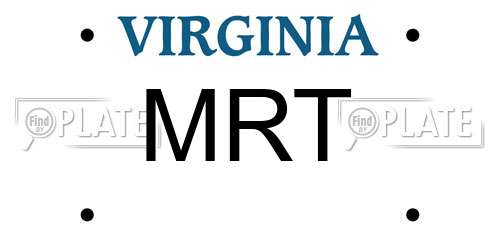 MRT Virginia License Plate