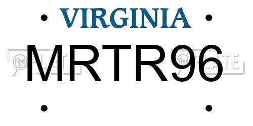 MRTR96 Virginia License Plate