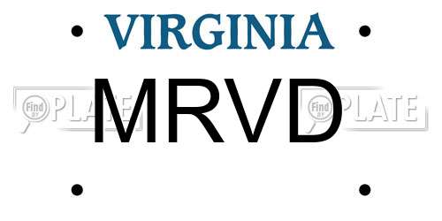 MRVD Virginia License Plate