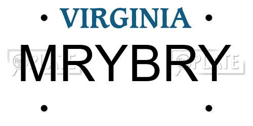 MRYBRY Virginia License Plate