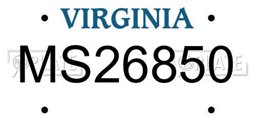 MS26850 Virginia License Plate