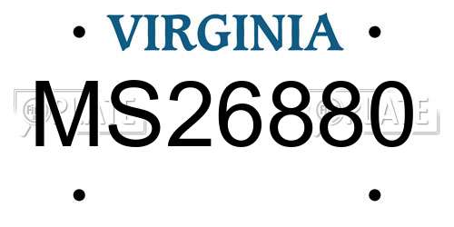 MS26880 Virginia License Plate