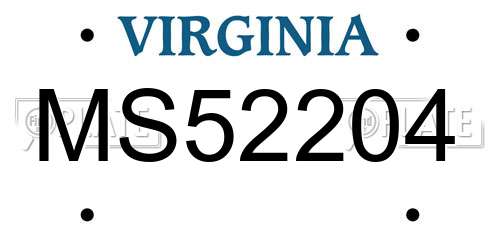 MS52204 Virginia License Plate