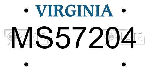 MS57204 Virginia License Plate