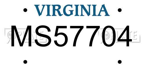 MS57704 Virginia License Plate