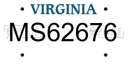 MS62676 Virginia License Plate