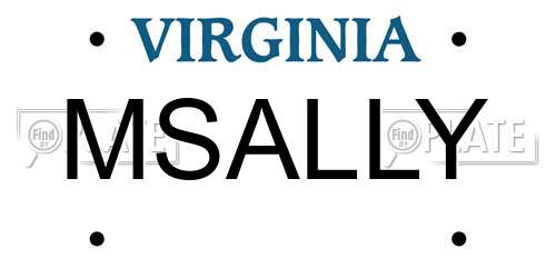 MSALLY Virginia License Plate