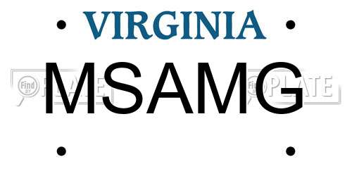 MSAMG Virginia License Plate
