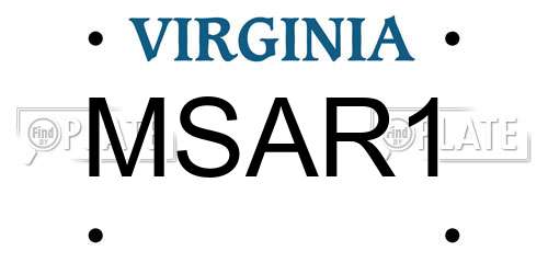 MSAR1 Virginia License Plate