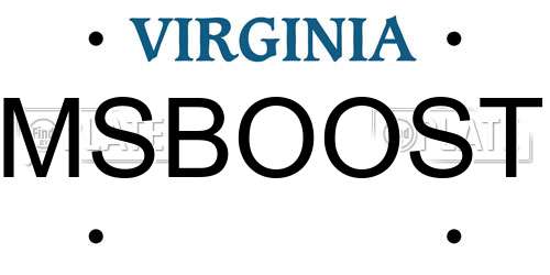 MSBOOST Virginia License Plate