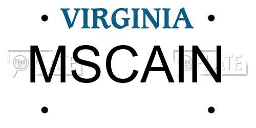 MSCAIN Virginia License Plate