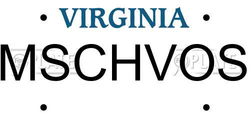 MSCHVOS Virginia License Plate