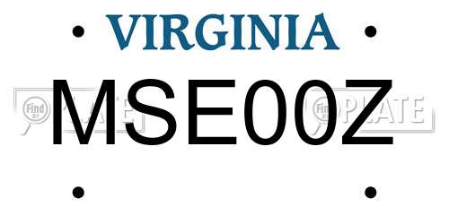 MSE00Z Virginia License Plate