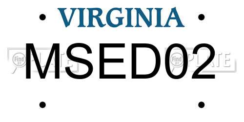 MSED02 Virginia License Plate