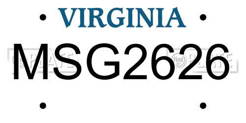 MSG2626 Virginia License Plate