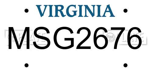 MSG2676 Virginia License Plate