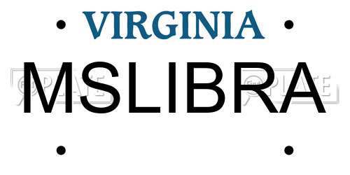 MSLIBRA Virginia License Plate