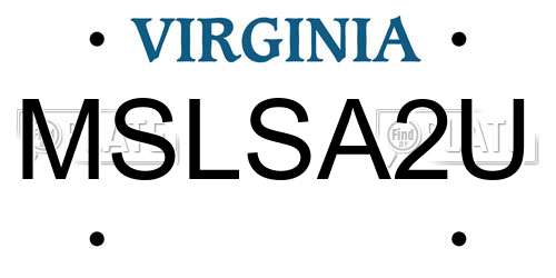 MSLSA2U Virginia License Plate