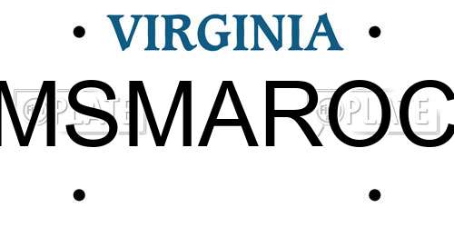 MSMAROC Virginia License Plate