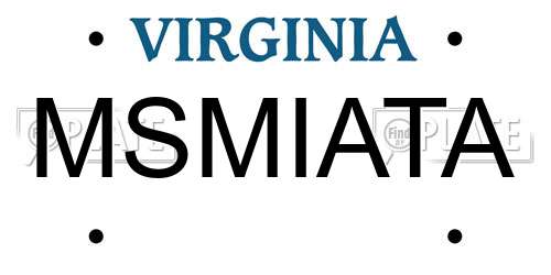 MSMIATA Virginia License Plate