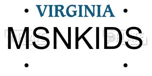 MSNKIDS Virginia License Plate
