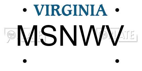 MSNWV Virginia License Plate