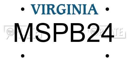 MSPB24 Virginia License Plate