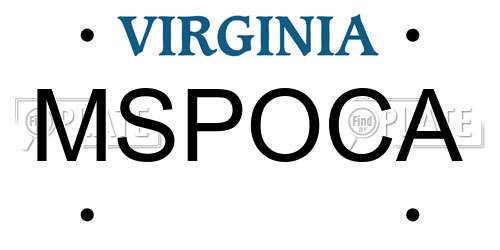 MSPOCA Virginia License Plate