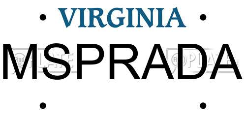 MSPRADA Virginia License Plate