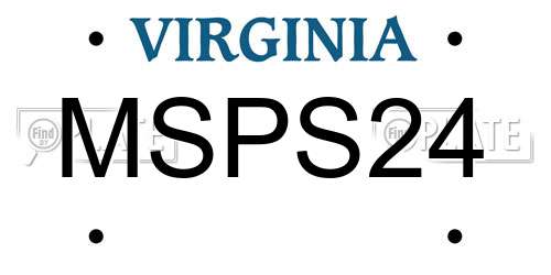 MSPS24 Virginia License Plate