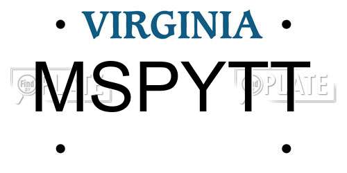 MSPYTT Virginia License Plate