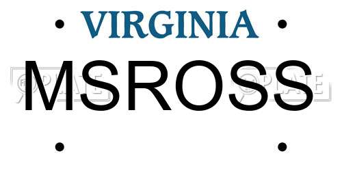 MSROSS Virginia License Plate