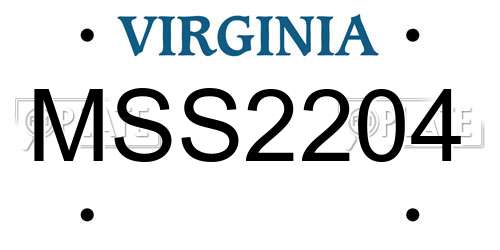 MSS2204 Virginia License Plate