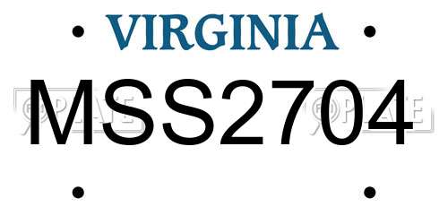 MSS2704 Virginia License Plate