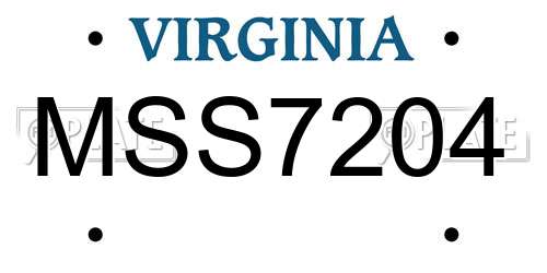 MSS7204 Virginia License Plate