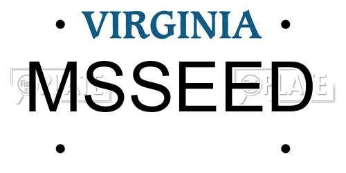 MSSEED Virginia License Plate