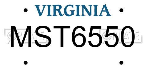 MST6550 Virginia License Plate
