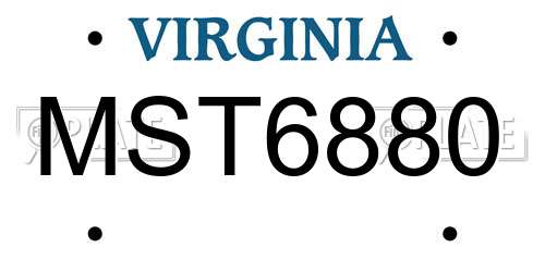 MST6880 Virginia License Plate