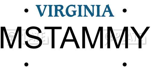 MSTAMMY Virginia License Plate