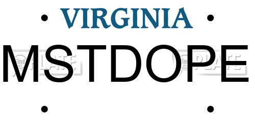 MSTDOPE Virginia License Plate