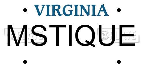 MSTIQUE Virginia License Plate