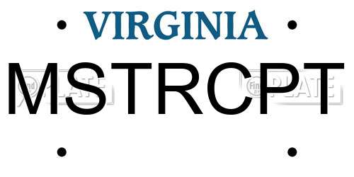 MSTRCPT Virginia License Plate