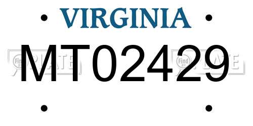 MT02429 Virginia License Plate