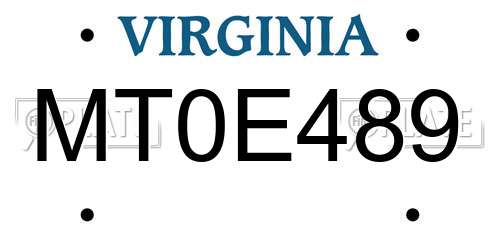 MT0E489 Virginia License Plate