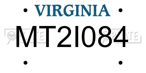 MT2I084 Virginia License Plate