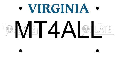 MT4ALL Virginia License Plate