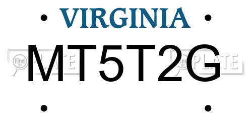 MT5T2G Virginia License Plate