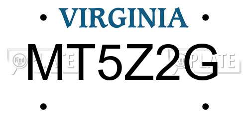 MT5Z2G Virginia License Plate