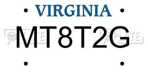 MT8T2G Virginia License Plate